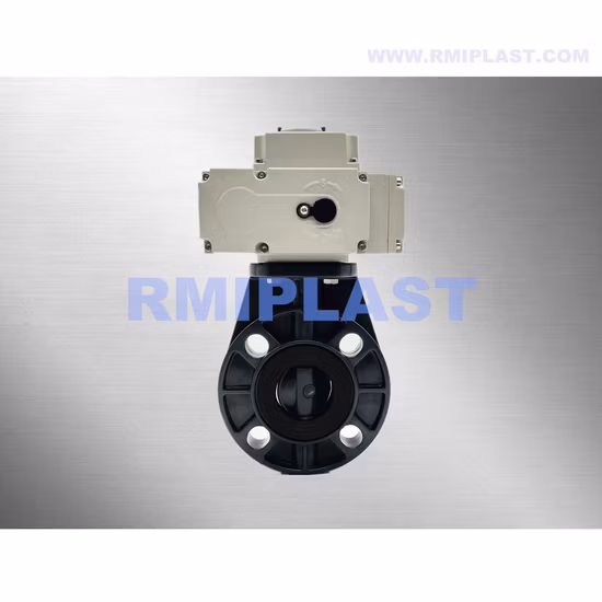 오프 유형 전기 버터플라이 밸브에 플라스틱 UPVC CPVC PP Pph PVDF