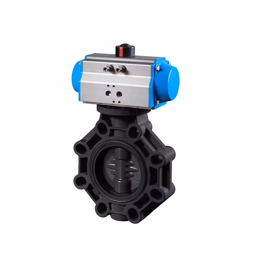 전동 액추에이터가 장착된 UPVC 버터플라이 밸브